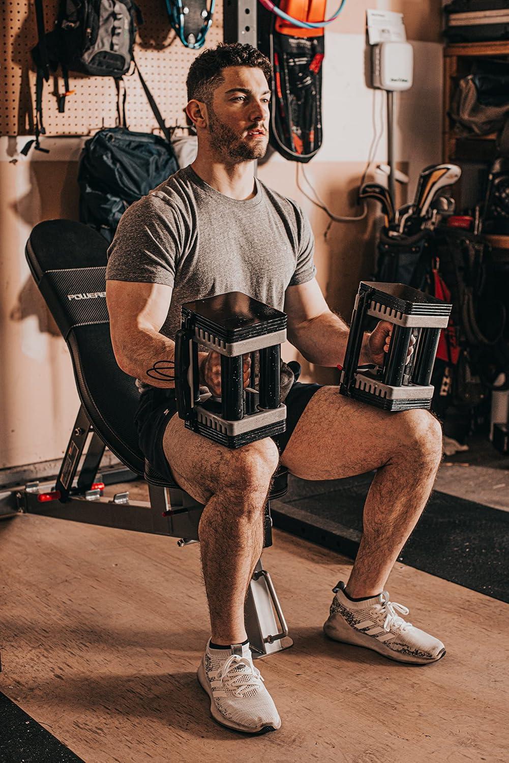 imagePowerBlock Small Compact Stand Dumbbell Rack amp Weight Rack Folds Flat For Easy Storage Use with PowerBlock Expandable Dumbbells Home Gym Strength Training Pack of 1