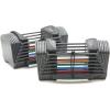 PowerBlock Sport 24 Adjustable Dumbbells, 3-24 lb. Durable Steel Build, Innovative At Home Workout Equipment, All-in-One Strength Training(Grey)