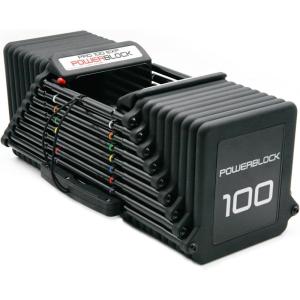 PowerBlock Pro 100 Adjustable Dumbbell, Sold As A Single Unit 5-100 lb Dumbbell – Durable Steel Build, Innovative Workout Equipment, Strength Training