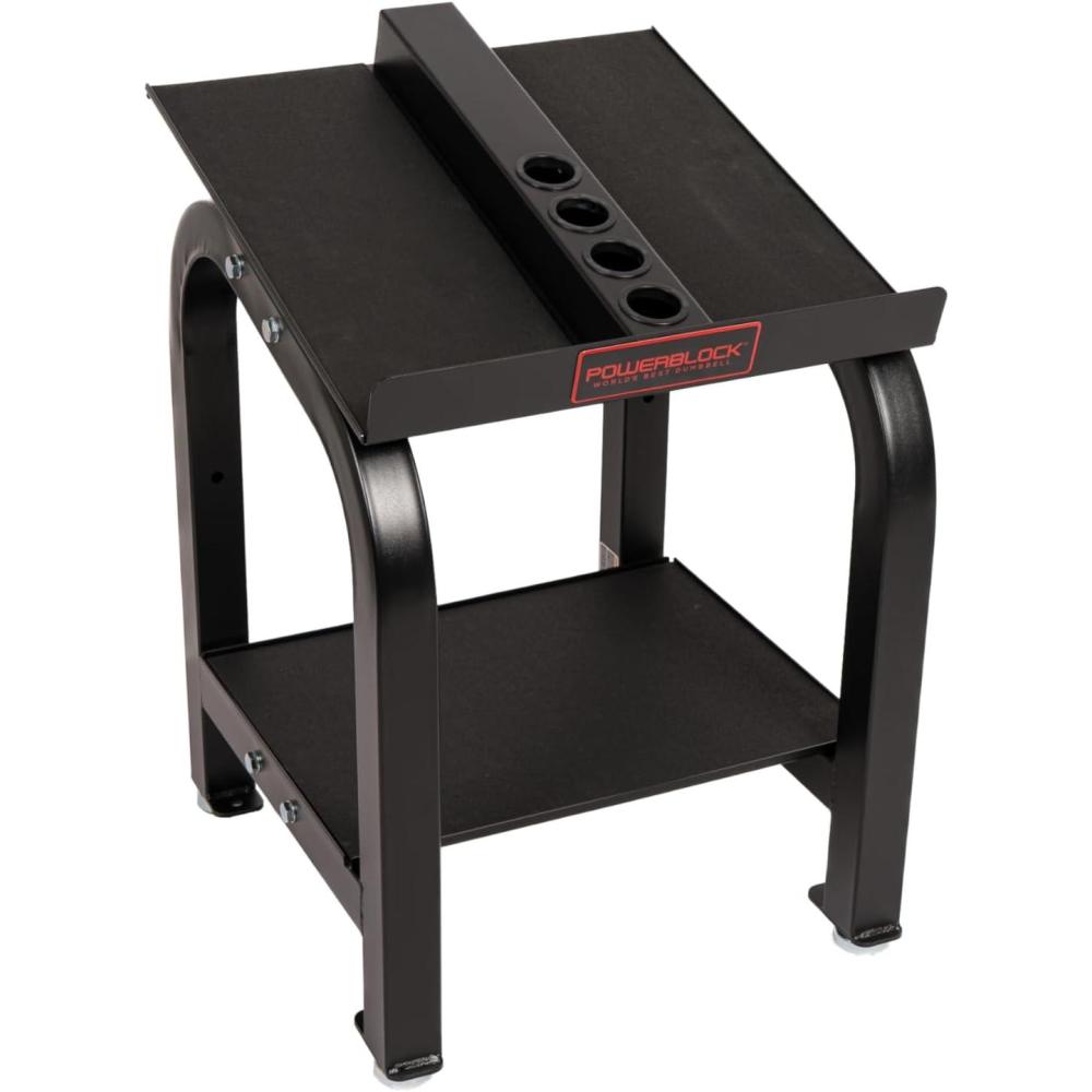 imagePowerBlock Home Rack Stand Dumbbell Rack amp Weight Rack With Tray Supports Dumbbells up to 100 lbs Durable Steel Construction Home Gym Strength Training Innovative Workout Equipment