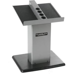 POWERBLOCK Large Column Stand, Dumbbell Rack & Weight Rack,Silver/black