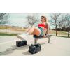 POWERBLOCK Travel Bench, Workout Bench, Folds Up for Easy Storage, Innovative Workout Equipment, Home & Commercial Gyms, Comfortable High Density Foam Upholstery Silver